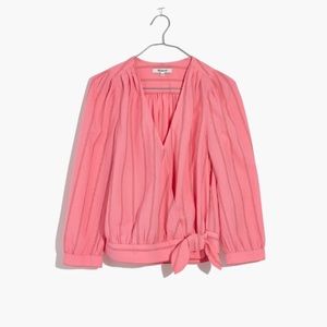 Madewell Wrap Top in Cecilia Stripe